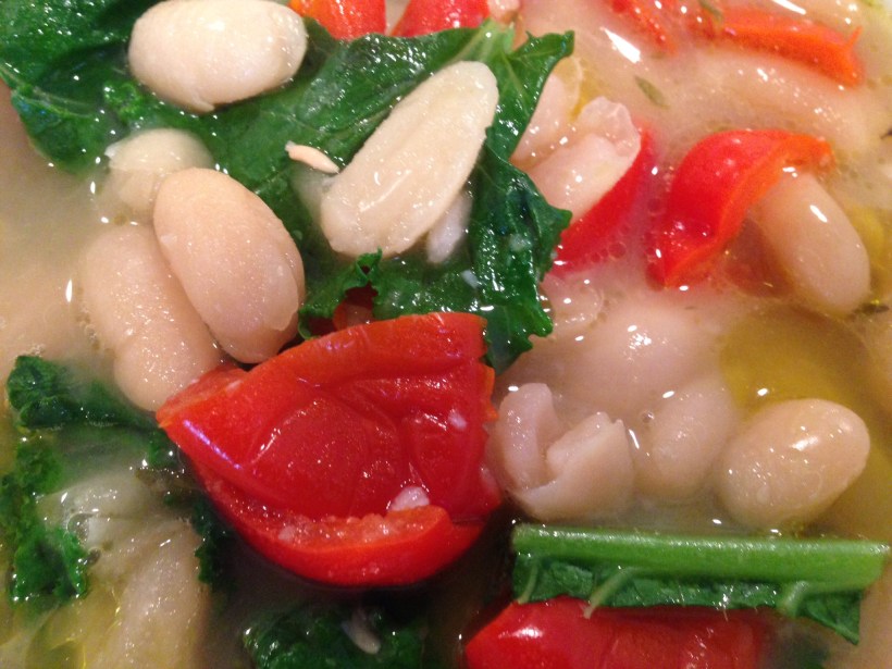 White Beans with Kale and Peppadew Peppers