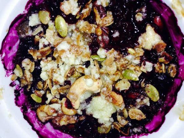 Blueberry Crumble using fresh blueberries from New Jersey