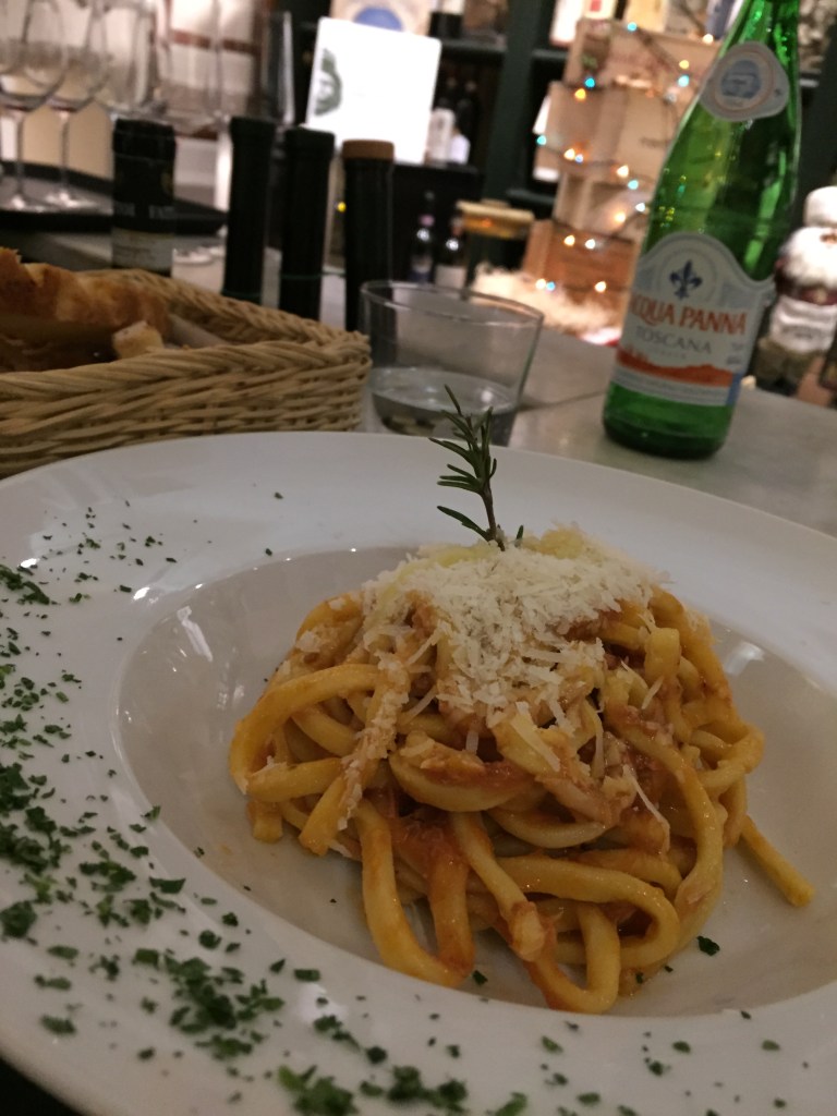 Surprisingly to me, we didn't see a whole lot of variety in terms of vegetable offerings (or we chose to ignore them...).  This is a vegetable pasta that I ordered one afternoon along with a salad as I was definitely feeling the need for vegetables!