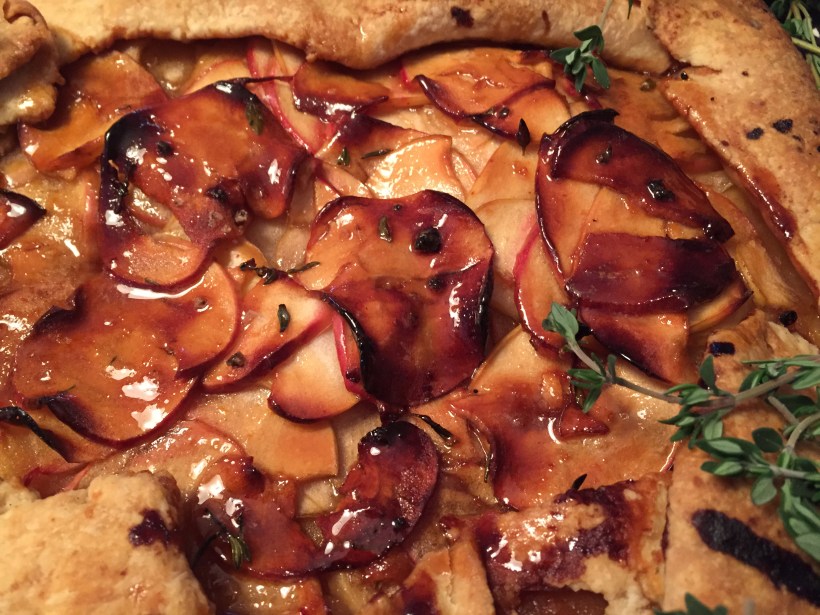 Apple galette with honey, lemon, and thyme.