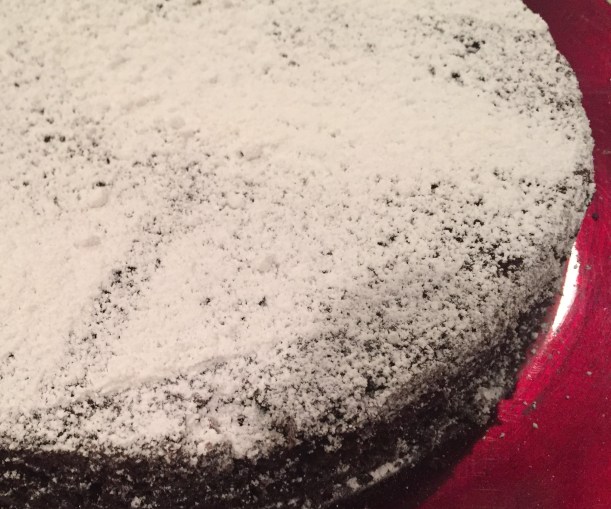 Chocolate cake soaked with brandied cherries.