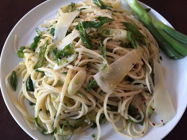 Green onions take center stage in this simple pasta dish that celebrates the bounty of spring.