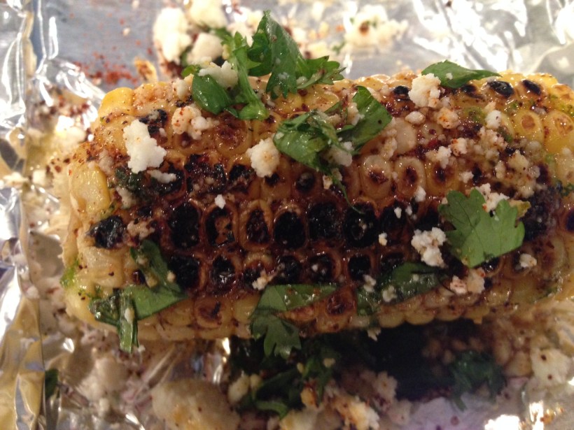 Roasted Corn with Citrus Honey Cilantro and Queso Fresco